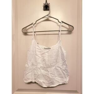 Vintage white Linen 2000's Abercrombie & Fitch Women's Crop Top Size Small